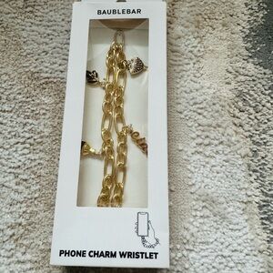 BaubleBar Gold Chain Phone Charm Wristlet Espresso Martini